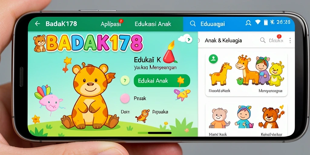 Antarmuka aplikasi BADAK178 yang menarik untuk anak-anak.