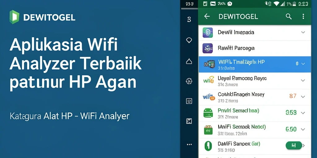 Tampilan antarmuka DEWITOGEL dengan fitur WiFi Analyzer yang canggih.