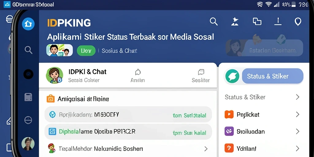 Tampilan antarmuka IDPKING dengan berbagai stiker menarik.