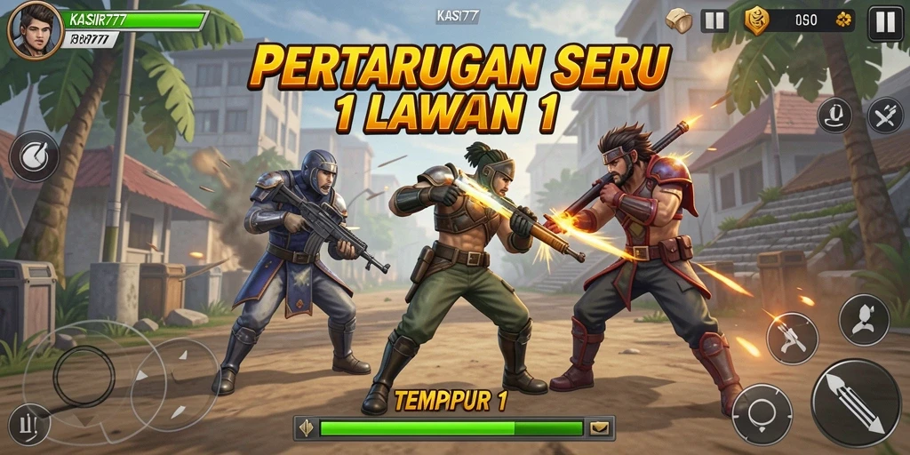 Tampilan antarmuka KASIR777 saat pertarungan 1 lawan 1 yang seru.