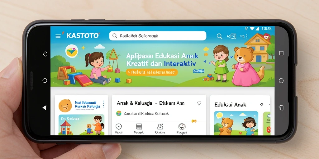 Tampilan antarmuka aplikasi KASTOTO untuk Edukasi Anak yang menarik.