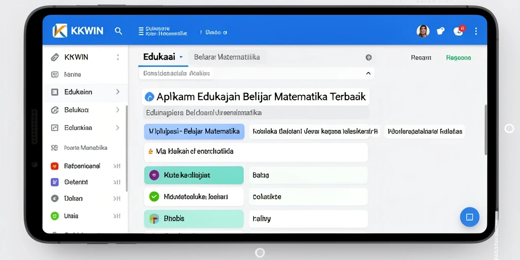 Tampilan antarmuka aplikasi KKWIN untuk belajar matematika.