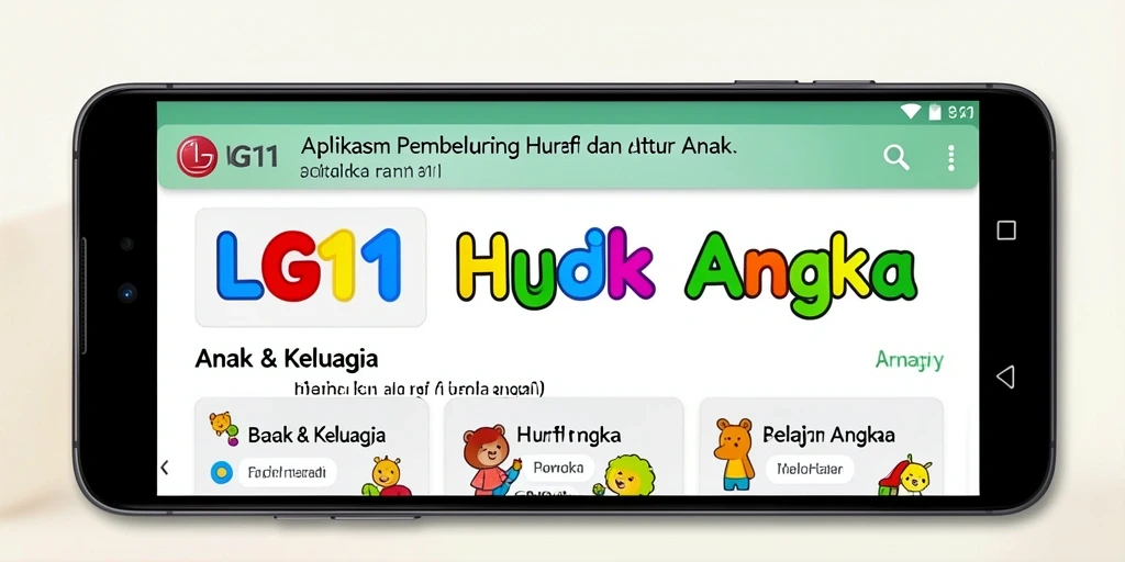 Antarmuka ceria dan interaktif dari aplikasi Belajar Huruf Angka.