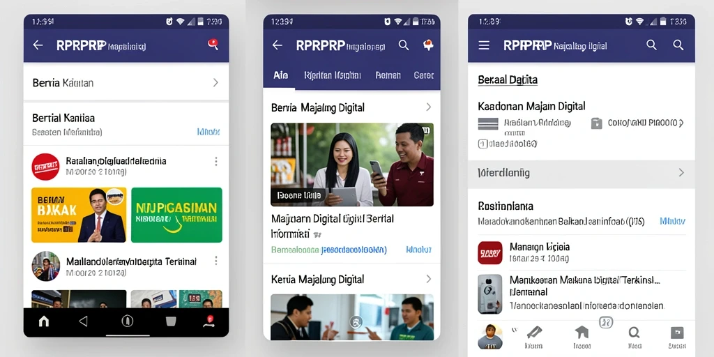 Antarmuka RPRPRP yang modern dan menarik untuk Majalah Digital.